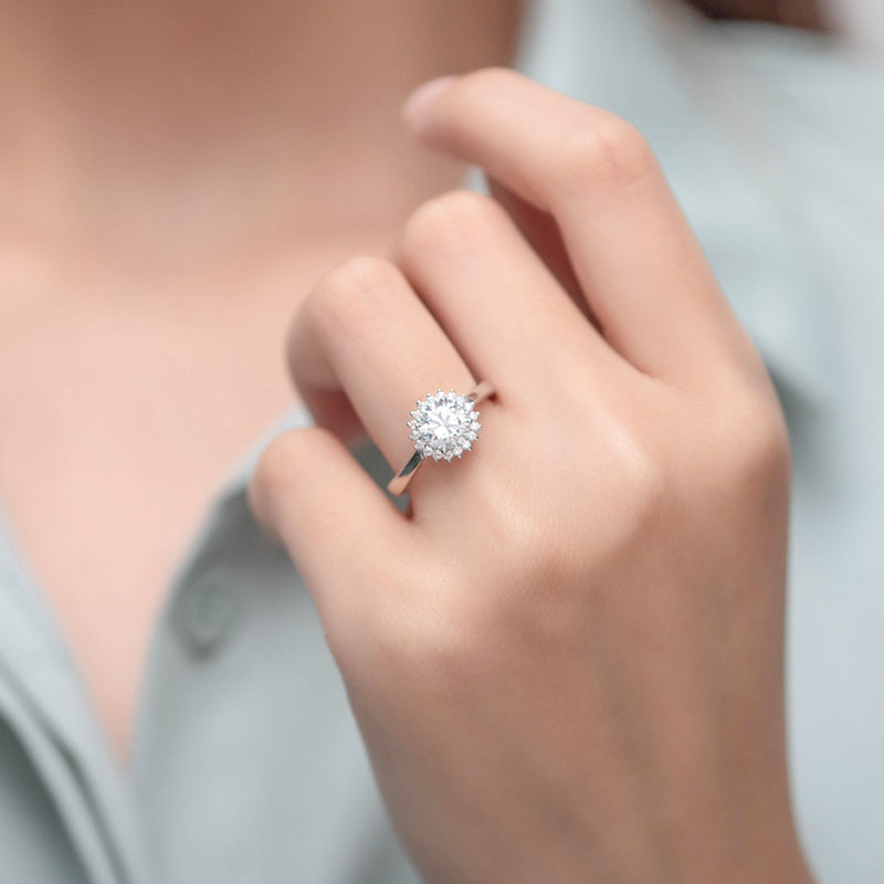 Radiant Round Cut CZ Solitaire Ring