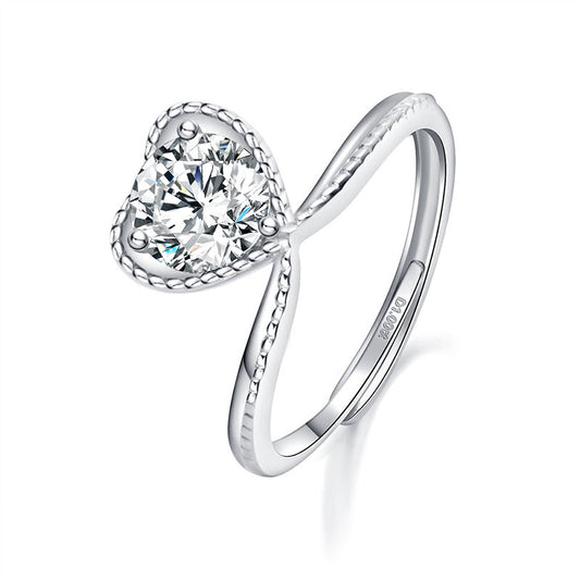 Elegant Silver Plated Diamond Ring