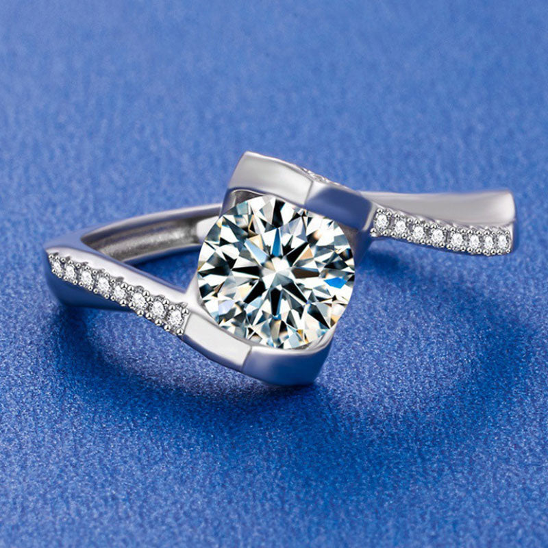 Radiant Silver Diamond Ring