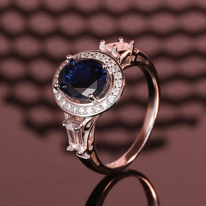 Fancy Blue Diamond  Ring Antique Style