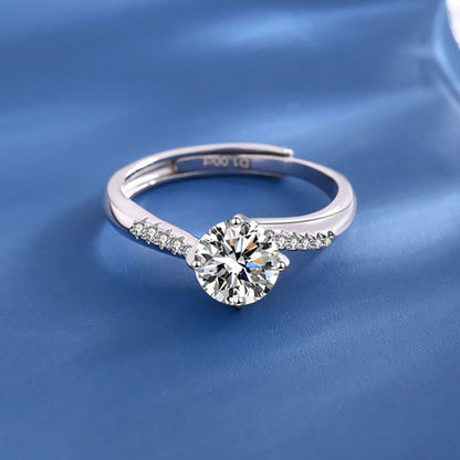 Sparkling Cushion Silver Cut Ring