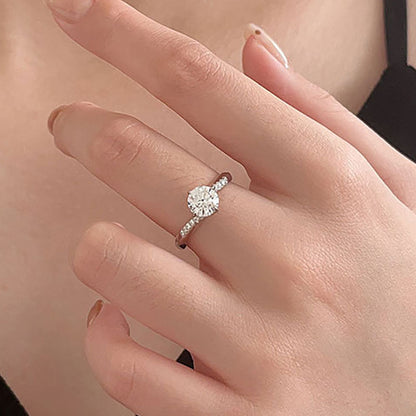 Sparkling Cushion Silver Cut Ring