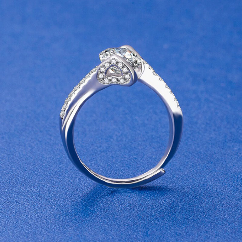 Radiant Silver Diamond Ring