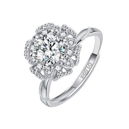 Sparkling Flower Zirconia Ring