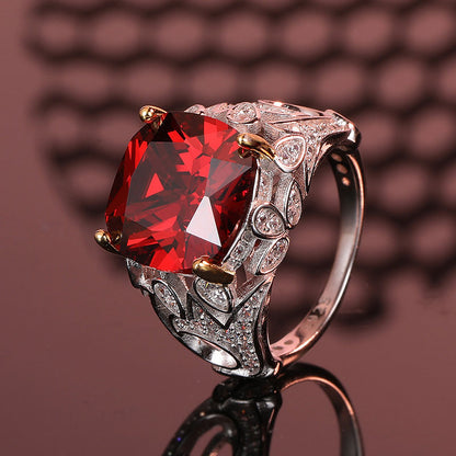 Unique Red & White and golden Diamond  Ring