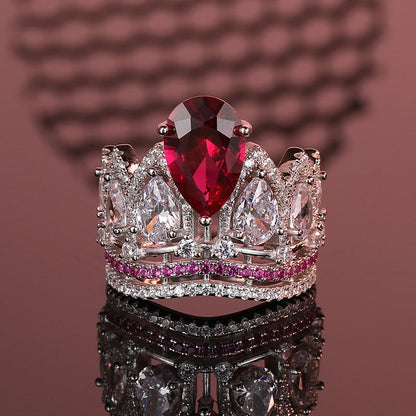 Red crown style Diamond Ring