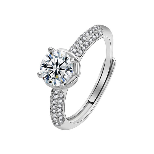 Dazzling Crystal Sterling Silver Plated Ring