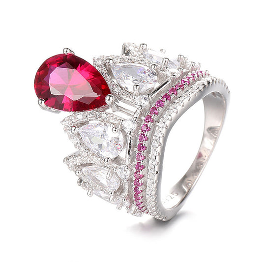 Red crown style Diamond Ring