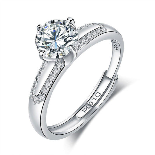 Sterling Silver Diamond Flower Ring