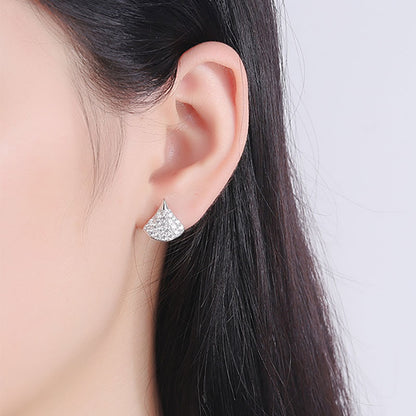 Leaf-shaped Crystal Earrings