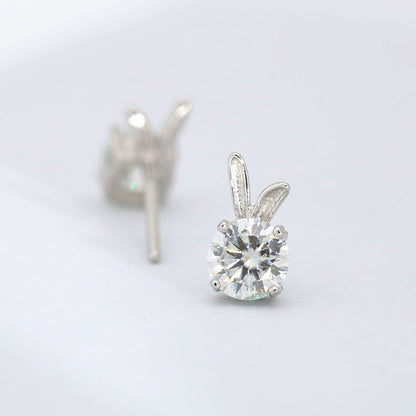 Rabbit Moissanite Stud Earrings