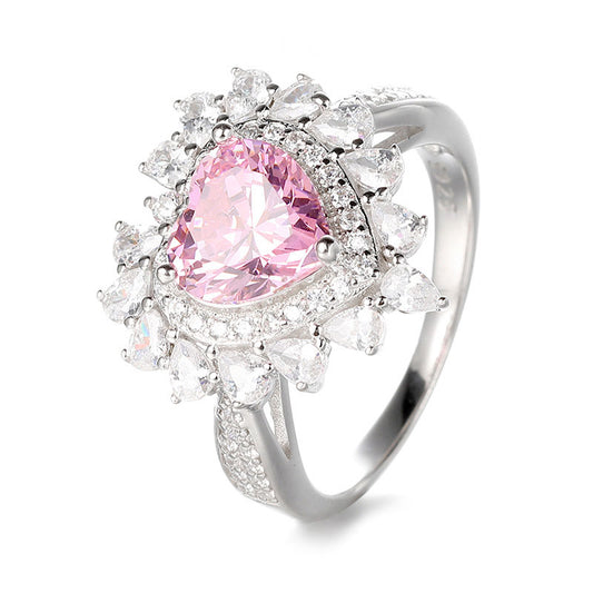 Heart Shape Light-Pink Diamond Ring