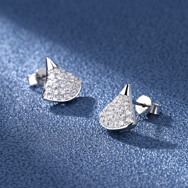 Leaf-shaped Crystal Earrings