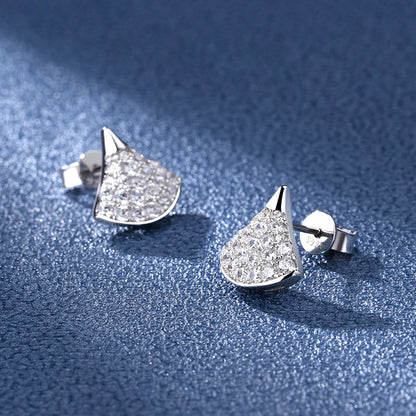 Leaf-shaped Crystal Earrings