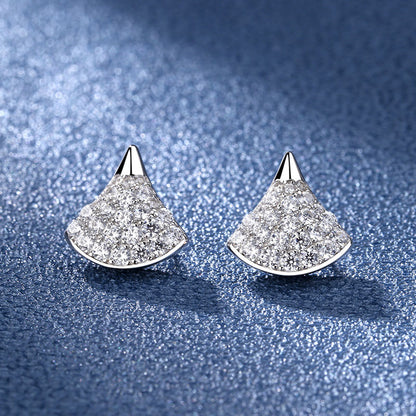 Leaf-shaped Crystal Earrings