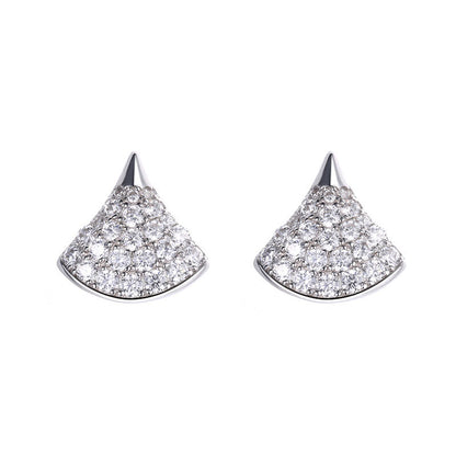 Leaf-shaped Crystal Earrings