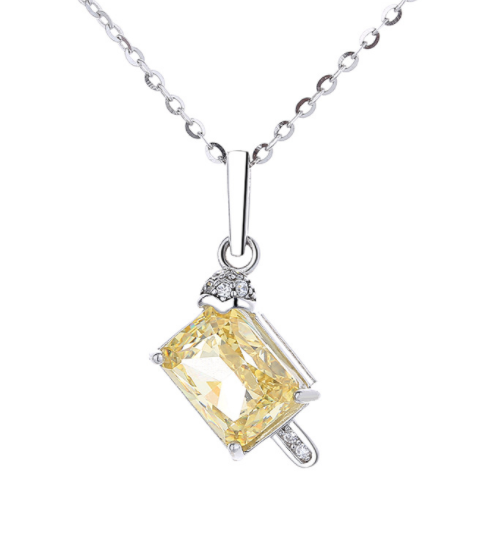 Chromatic Yellow Diamond Necklace .