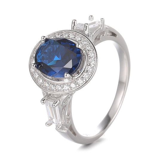 Fancy Blue Diamond  Ring Antique Style