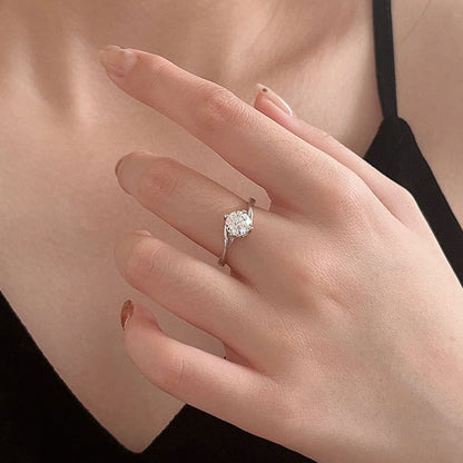 Sterling Silver Ring with Teardrop Garnet Stone