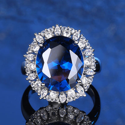 Unique Blue diamond with colored Ring