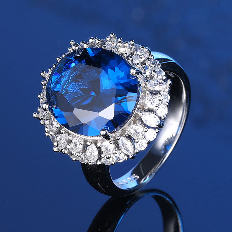 Unique Blue diamond with colored Ring