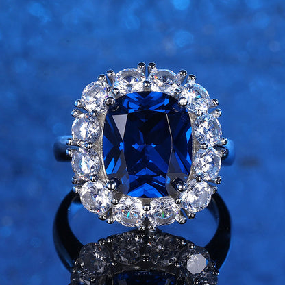 Blue diamond with Blue colored Ring