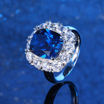 Blue diamond with Blue colored Ring